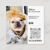 Carte De Visite Carré Double photo moderne personnalisable scanner QR | (Dos)