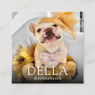 Carte De Visite Carré Double photo moderne personnalisable scanner QR | 