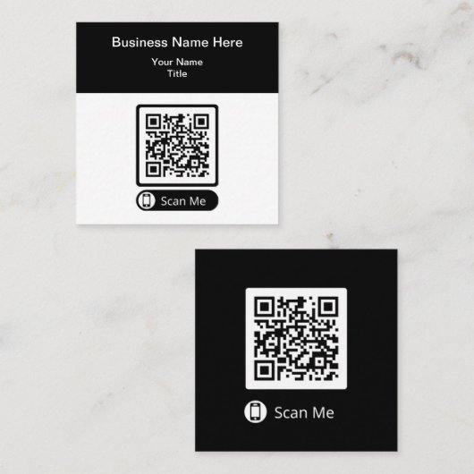 Carte De Visite Carré Double Side QR Code Promotional Business Cards (Devant / Derrière)