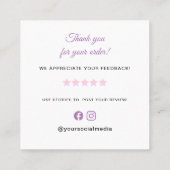 Carte De Visite Carré Douceurs violettes Merci (Dos)