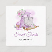 Carte De Visite Carré Douceurs violettes Merci (Devant)