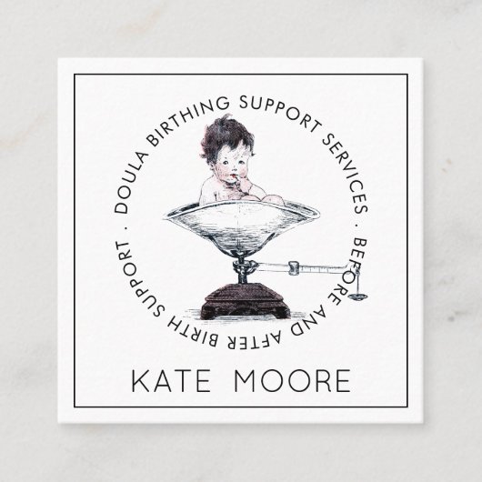 Carte De Visite Carré Doula Mid Wine Birth Services (Devant)