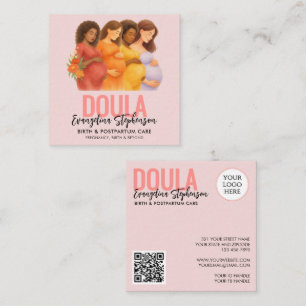 Carte De Visite Carré Doula Professionnelle Post-partum à la Naissance e