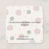 Carte De Visite Carré Doux Pastel Rose  (Dos)