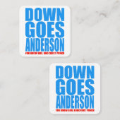 Carte De Visite Carré Down Goes Anderson (Devant / Derrière)