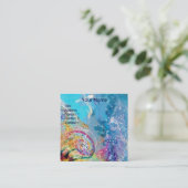 Carte De Visite Carré DRAGON DE MER ET VAGUES BLEUES Imaginaire (Debout devant)