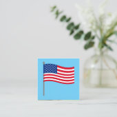 Carte De Visite Carré drapeau américain (Debout devant)