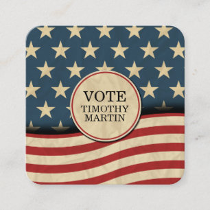 Carte De Visite Carré Drapeau américain