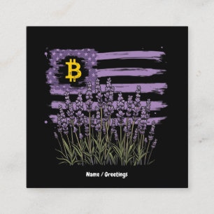 Carte De Visite Carré Drapeau américain Bitcoin BTC Révolution Drôle Cry
