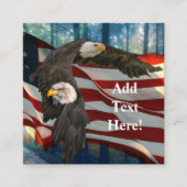 Carte De Visite Carré Drapeau américain de l'aigle à tête blanche (Devant)