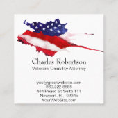 Carte De Visite Carré Drapeau américain des Etats-Unis de *~* nous (Dos)