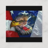 Carte De Visite Carré Drapeau américain du loup d'aigle chauve (Devant)