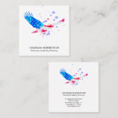 Carte De Visite Carré ** Drapeau American Eagle USA Red White Blue (Devant / Derrière)