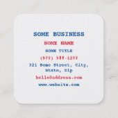 Carte De Visite Carré Drapeau cardiaque islandais (Dos)