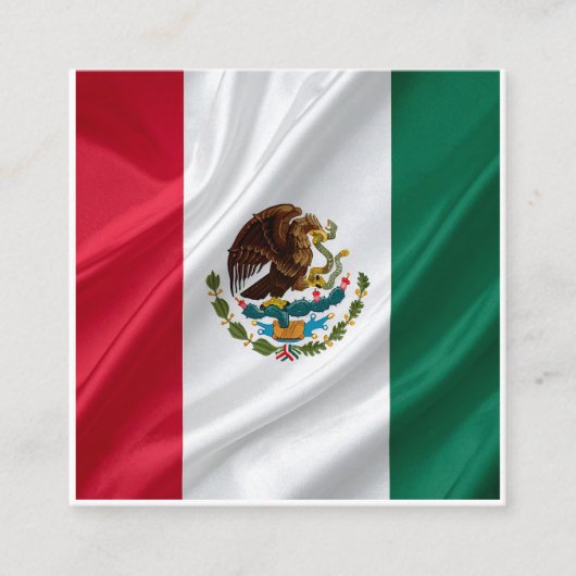 Carte De Visite Carré Drapeau du Mexique (Devant)
