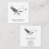 Carte De Visite Carré ** Drapeau simple USA American Eagle Black White (Devant / Derrière)