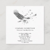 Carte De Visite Carré ** Drapeau simple USA American Eagle Black White (Dos)