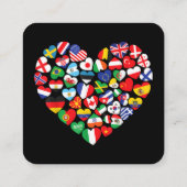 Carte De Visite Carré Drapeaux des pays du pavillon international (Dos)