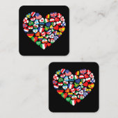 Carte De Visite Carré Drapeaux des pays du pavillon international (Devant / Derrière)