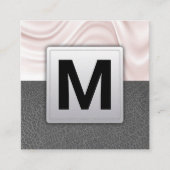 Carte De Visite Carré Draperie de soie | Cuir gris (Devant)