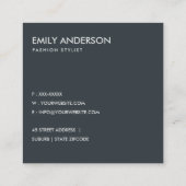 CARTE DE VISITE CARRÉ DRAWAGE DE LIGNE BLEUE DESERT CACTI SUCCULENT FOLI (Dos)