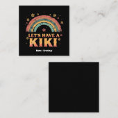 Carte De Visite Carré Drôle "Ayons un Kiki" LGBT Trans Genre Rétro (Devant / Derrière)