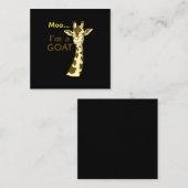 Carte De Visite Carré Drôle Confuse Giraffe Moo Je suis une chèvre (Devant / Derrière)