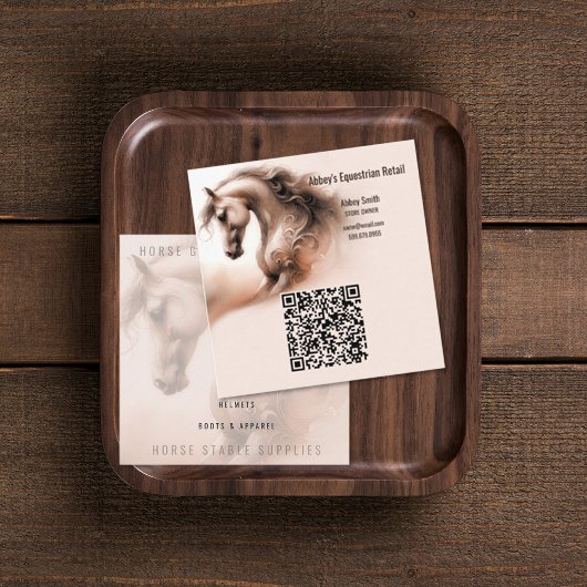 Carte de visite Carré du code QR du cheval