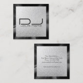 Carte de visite carré du DJ d'aluminium argenté (Devant / Derrière)