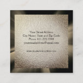 Carte de visite carré du DJ d'aluminium en bronze (Dos)