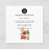 Carte de visite Carré du planificateur d'événement (Dos)