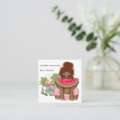 Carte de visite Carré du planificateur d'événement (Debout devant)