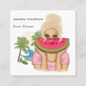 Carte de visite Carré du planificateur d'événement (Devant)