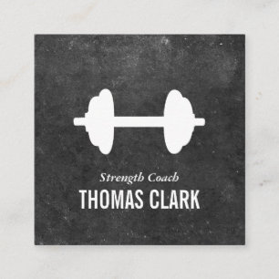 Carte De Visite Carré Dumbbell Formateur personnel (ardoise)