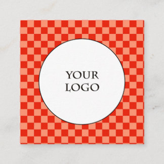 Carte De Visite Carré Duo Orange & Light Orange Buffalo Carreaux et Logo