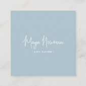 Carte De Visite Carré DUSTY BLUE Modern CHIC Minimal QR Code (Devant)