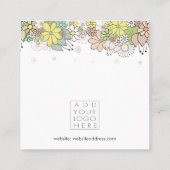 Carte De Visite Carré Earrings Backing Cards Add Your Own Logo (Dos)