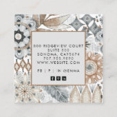 Carte De Visite Carré Earthy Boho (Dos)
