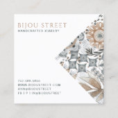 Carte De Visite Carré Earthy Boho Abstrait Jewelry Designer (Devant)