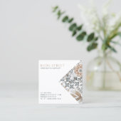 Carte De Visite Carré Earthy Boho Abstrait Jewelry Designer (Debout devant)