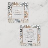 Carte De Visite Carré Earthy Boho Concepteur intérieur (Devant / Derrière)