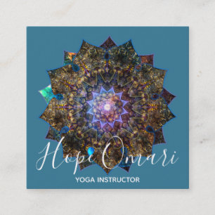 Carte De Visite Carré Earthy Golden Mandala Chic, tendance et moderne