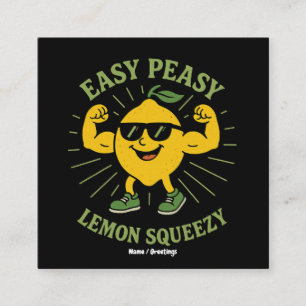 Carte De Visite Carré Easy Peasy Lemon Squeezy Cadeau - Funny Bonjour ét