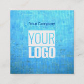 Carte De Visite Carré Eau du pool ajouter QR (Devant)