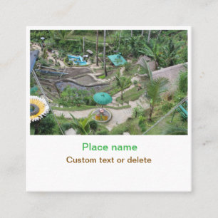 Carte De Visite Carré eau océan plage photo ajouter nom texte place été