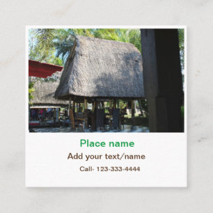 Carte De Visite Carré eau océan plage photo ajouter nom texte place été
