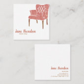 Carte De Visite Carré Échafaudage français de design d'intérieur de (Devant / Derrière)