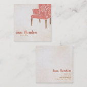 Carte De Visite Carré Échafaudage français de design d'intérieur de (Devant / Derrière)