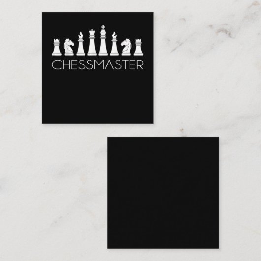 Carte De Visite Carré Échecs - Chessmaster (Devant / Derrière)