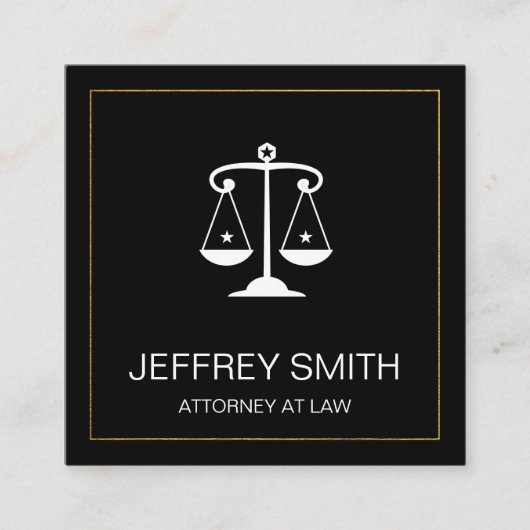 Carte De Visite Carré Échelles de justice | Avocat | Droit (Devant)